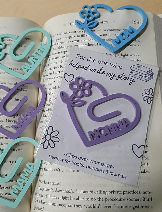 Personalized Acrylic Floral Bookmark