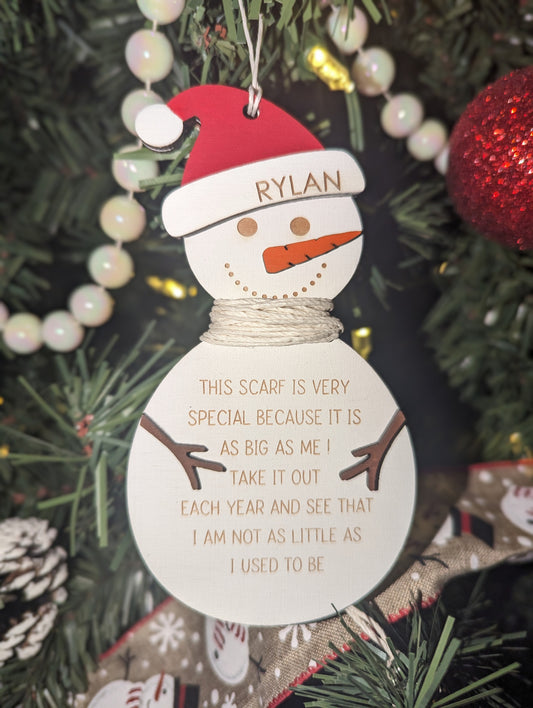 Snowman Ribbon Growth Ornament