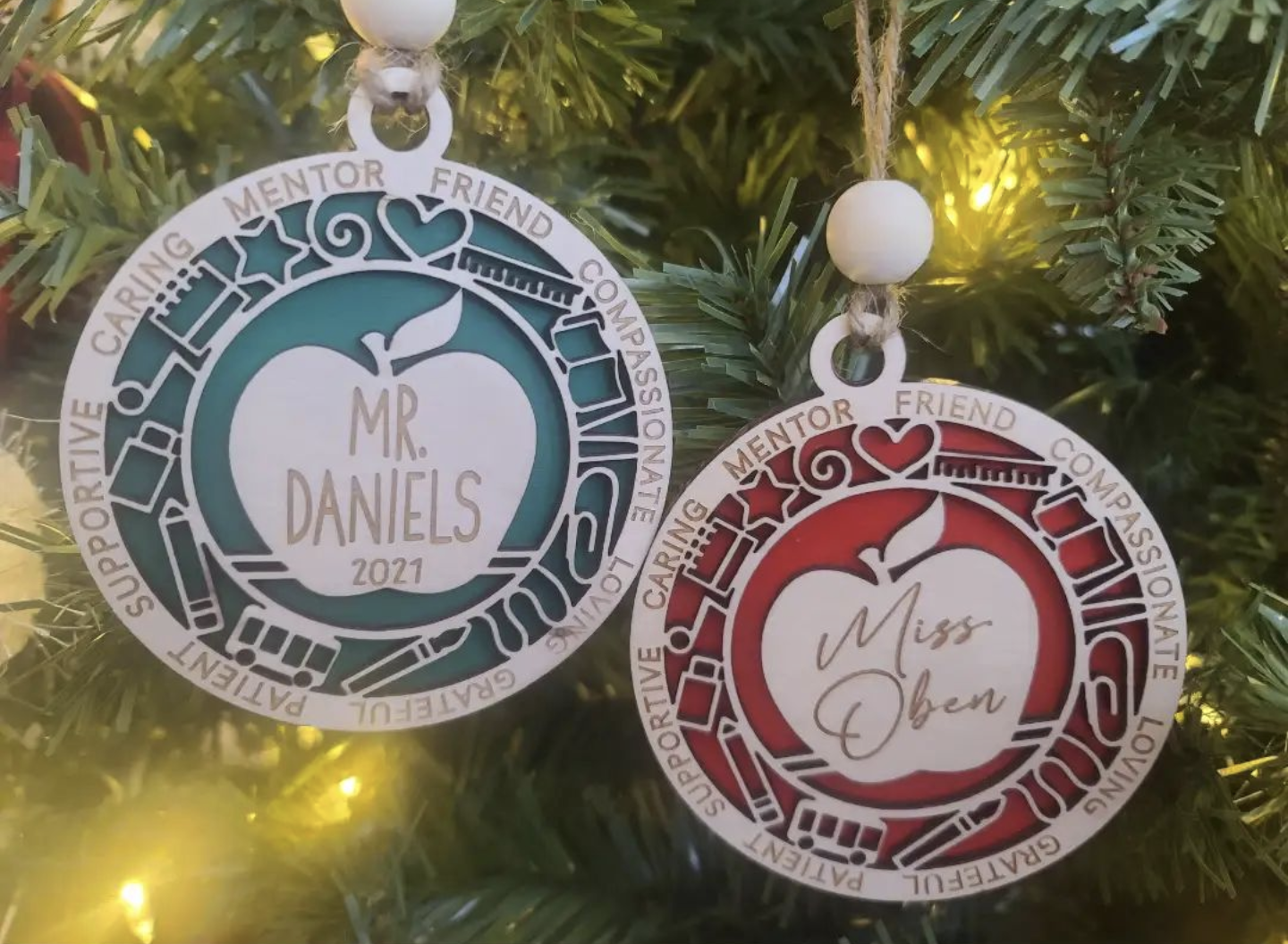 Personalized Teacher Ornament