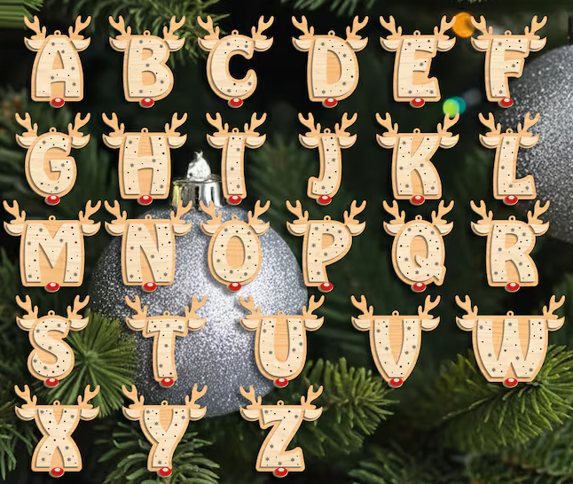 Personalized Reindeer Letter Ornament