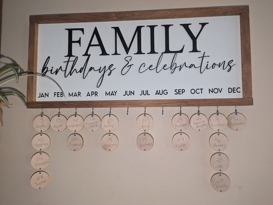 FAMILY Birthdays & Celebrations Sign