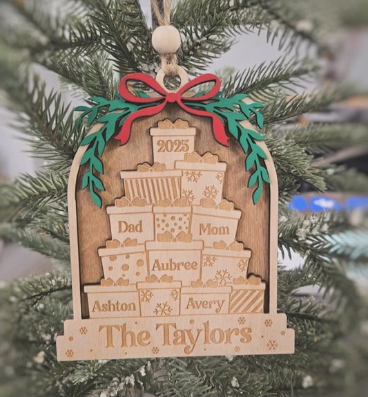 Family Personalized Stacked Gift Ornament