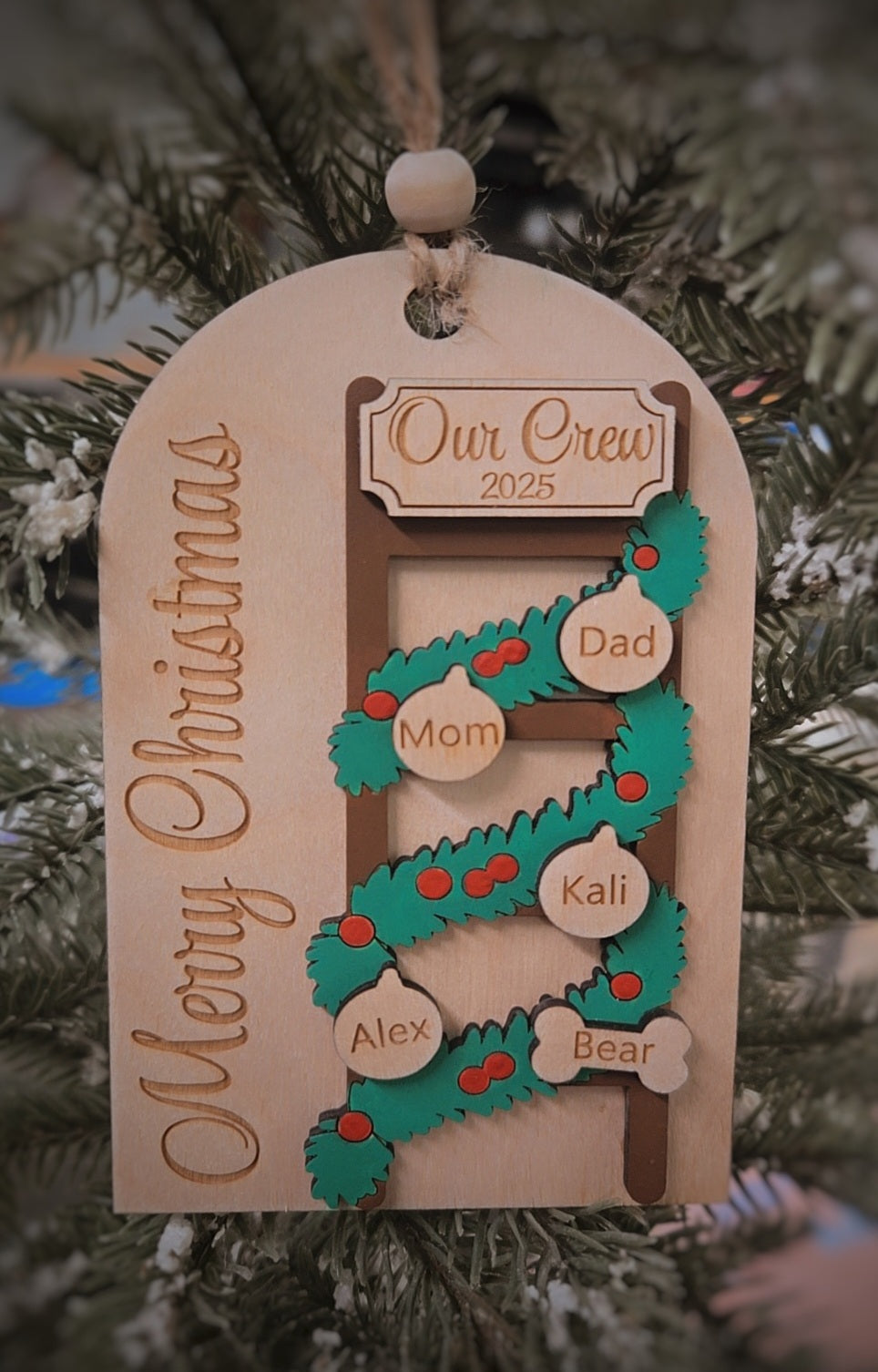 'Our Crew' Personalized Family Ladder Ornament