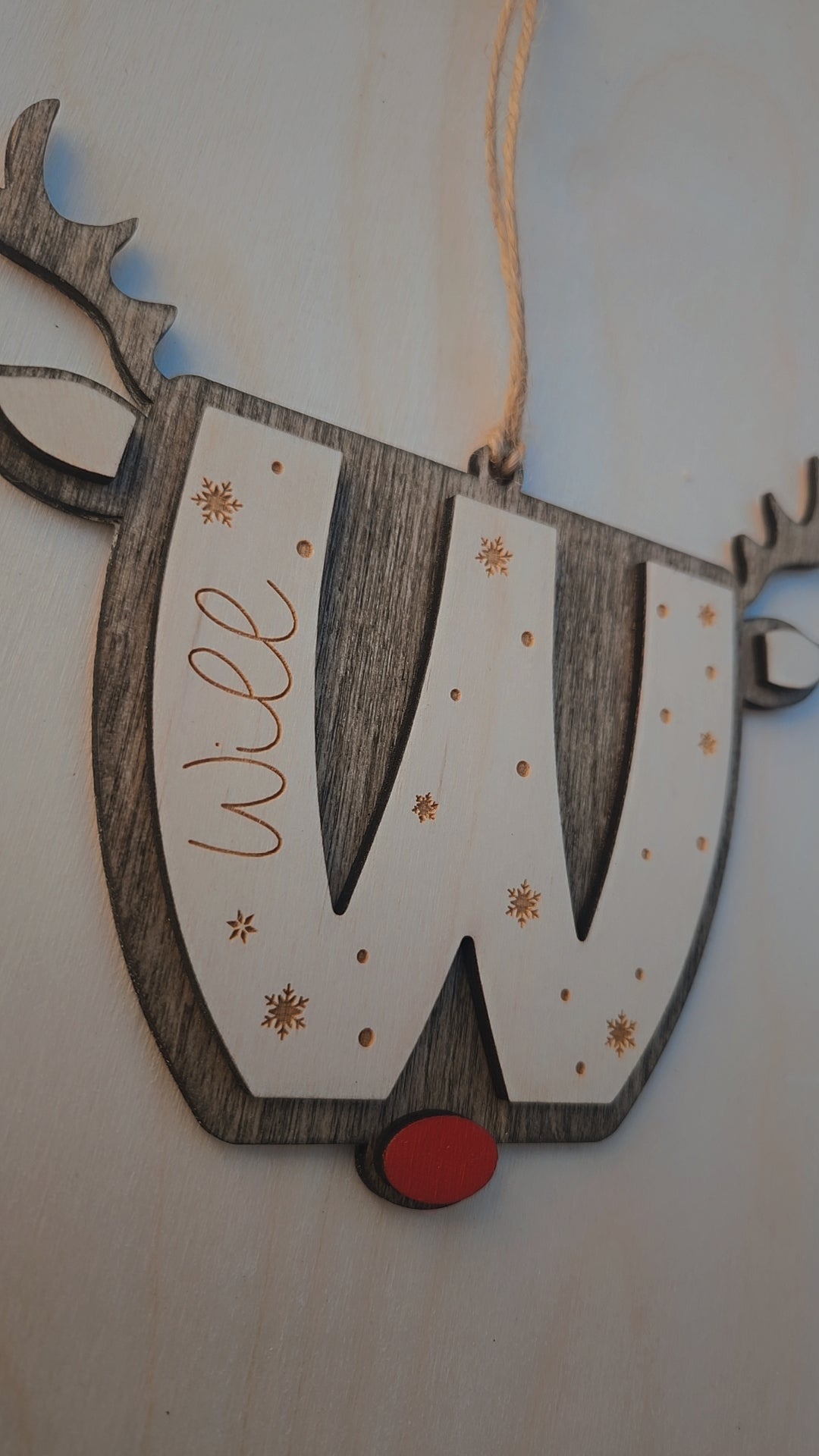 Personalized Reindeer Letter Ornament