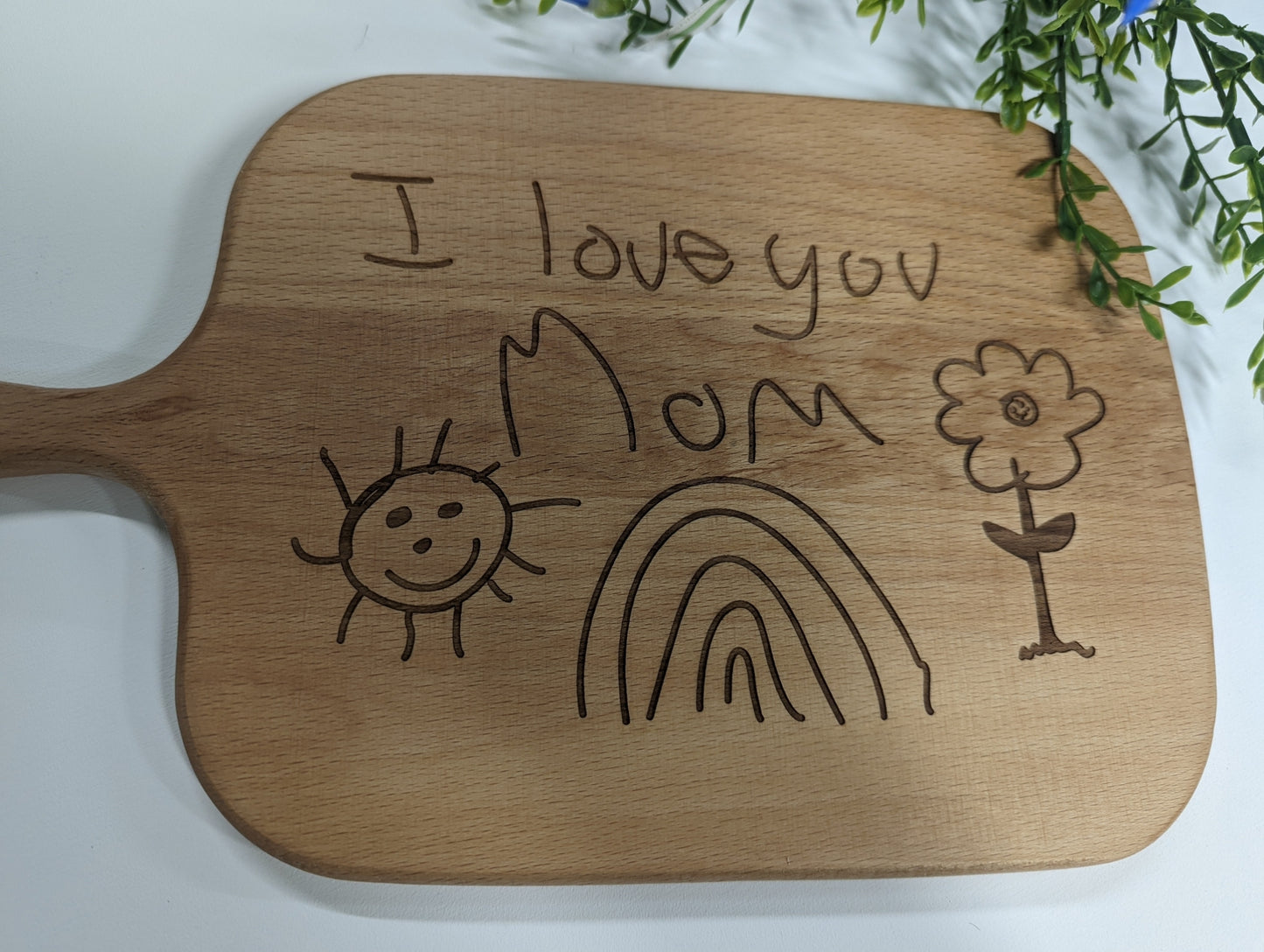 Engraved Cutting Board - handwritten/drawn photo