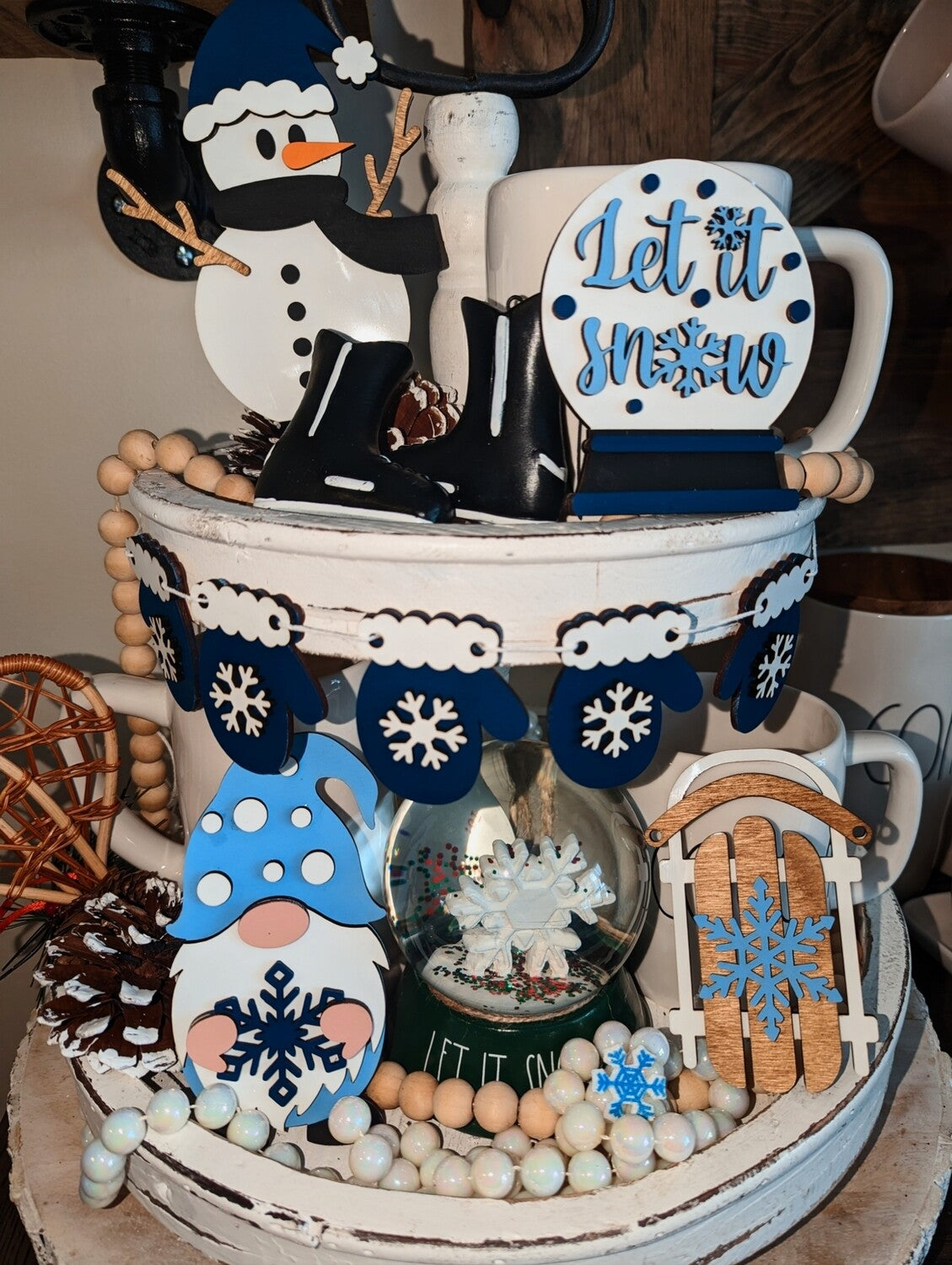 Winter Tier Tray Set